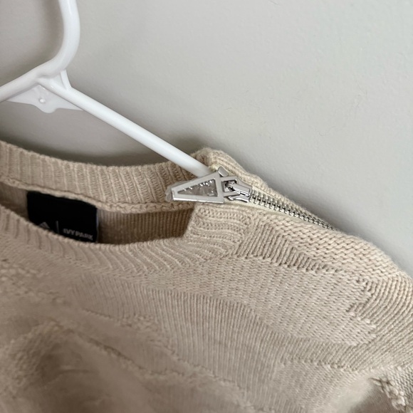 Adidas x Ivy Park Jacquard Wool Blend Cable Knit Sweater Cream 2XS EUC - Picture 5 of 9